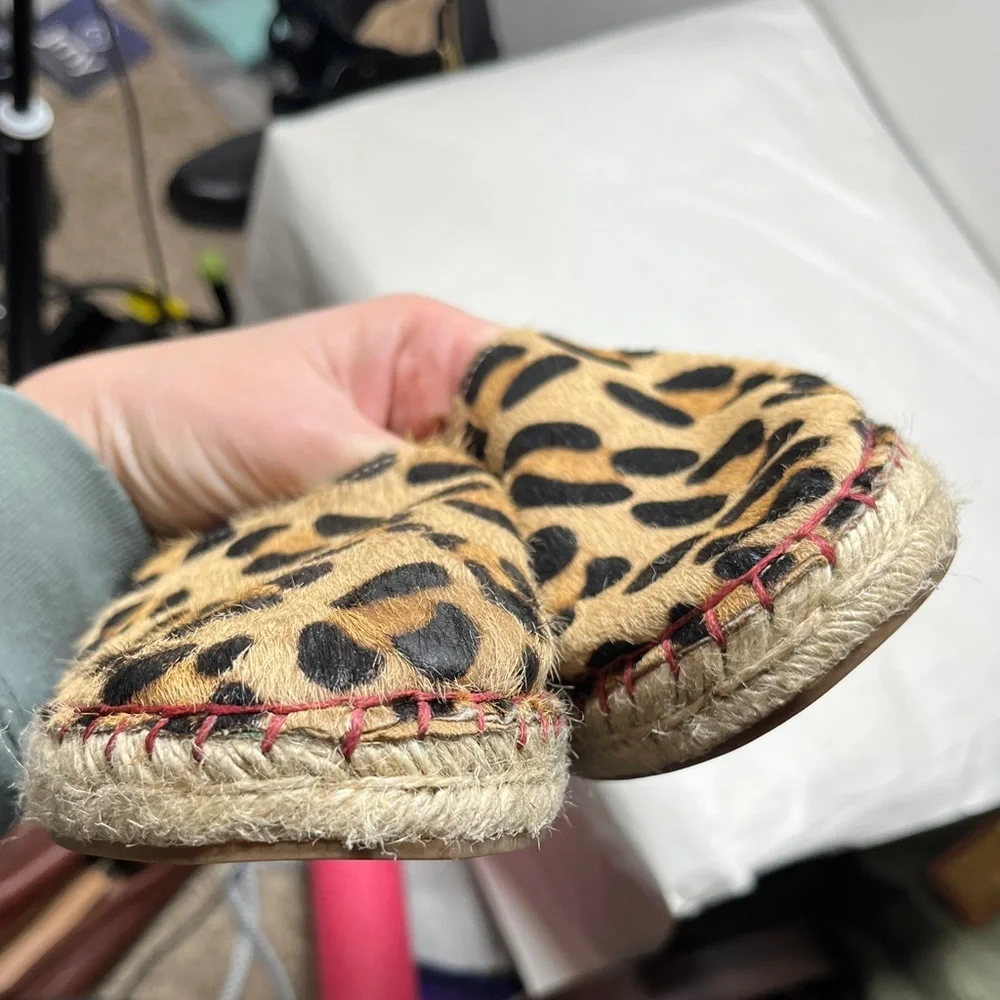 Soft Surroundings Leopard Calf Hair Espadrille Shoes 9